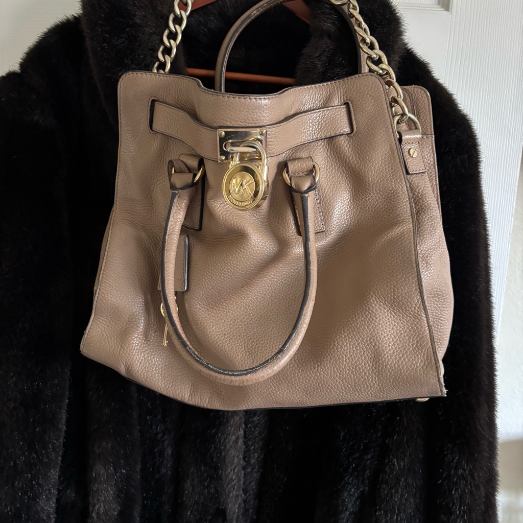 Michael Kors Hamilton Taupe Shoulder Bag